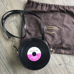 Kate Spade Record Black Patent Crossbody Purse NWT